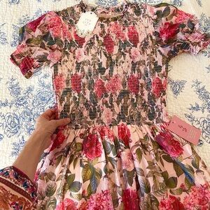 NEW S Floral Ivy City Cordelia dress in Pink Bloom small